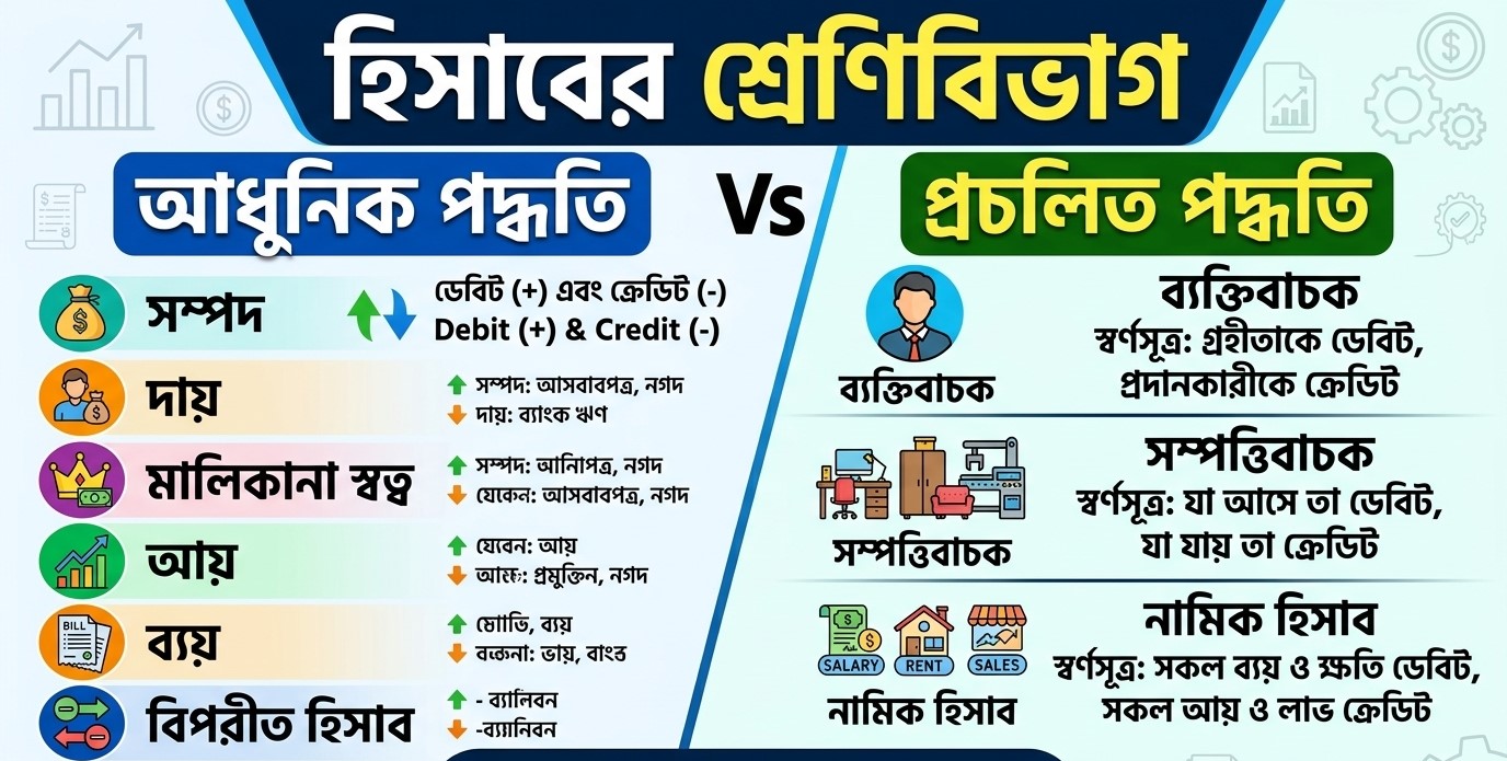 হিসাবের শ্রেণিবিভাগ